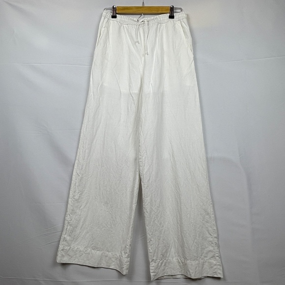 NIA Women Wide Leg Linen Elastic Waist Pants Sz S Beach Coastal Breathab… - Picture 1 of 13